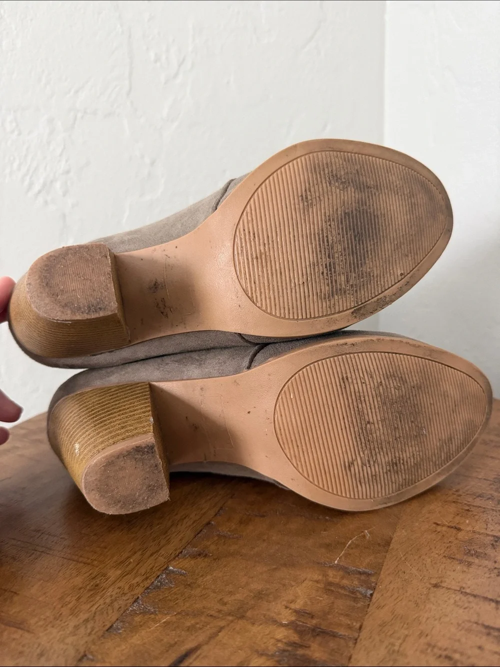 Taupe Suede Lace-Up Ankle Booties